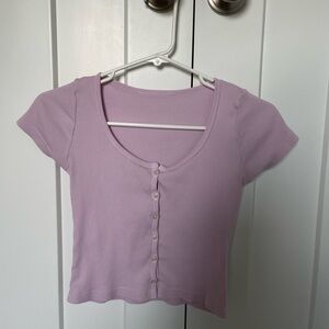 John Galt Pink Button Up Tee